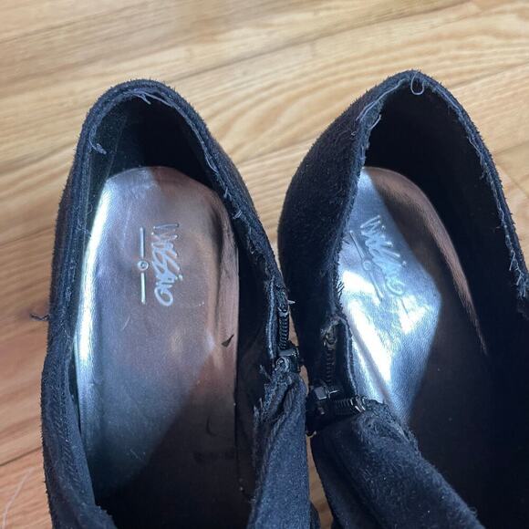 Mossimo black faux suede high heel ankle booties size 6 - Picture 5 of 7